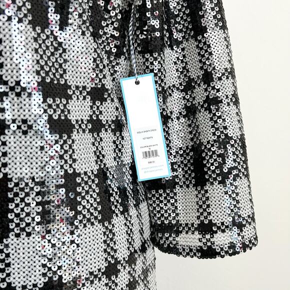Draper James Plaid Sequin Crewneck Shift Dress NWT - Picture 4 of 11
